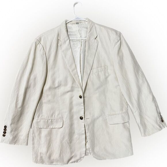 J. Peterman Other - J. Peterman Cream Blazer with Notched Lapels 51% Silk 49% Linen